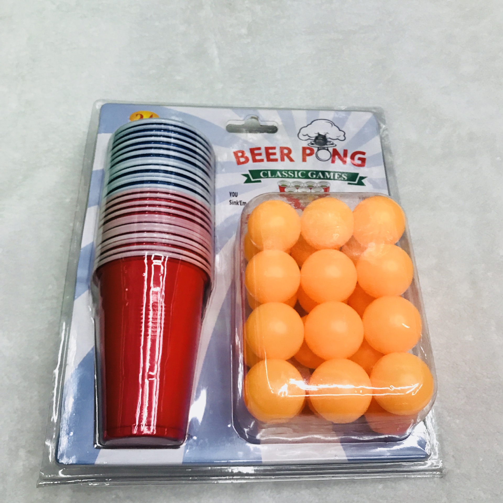 BEER PONG 24球24杯乒乓球酒杯游戏 酒吧聚会家庭派对亲子娱乐