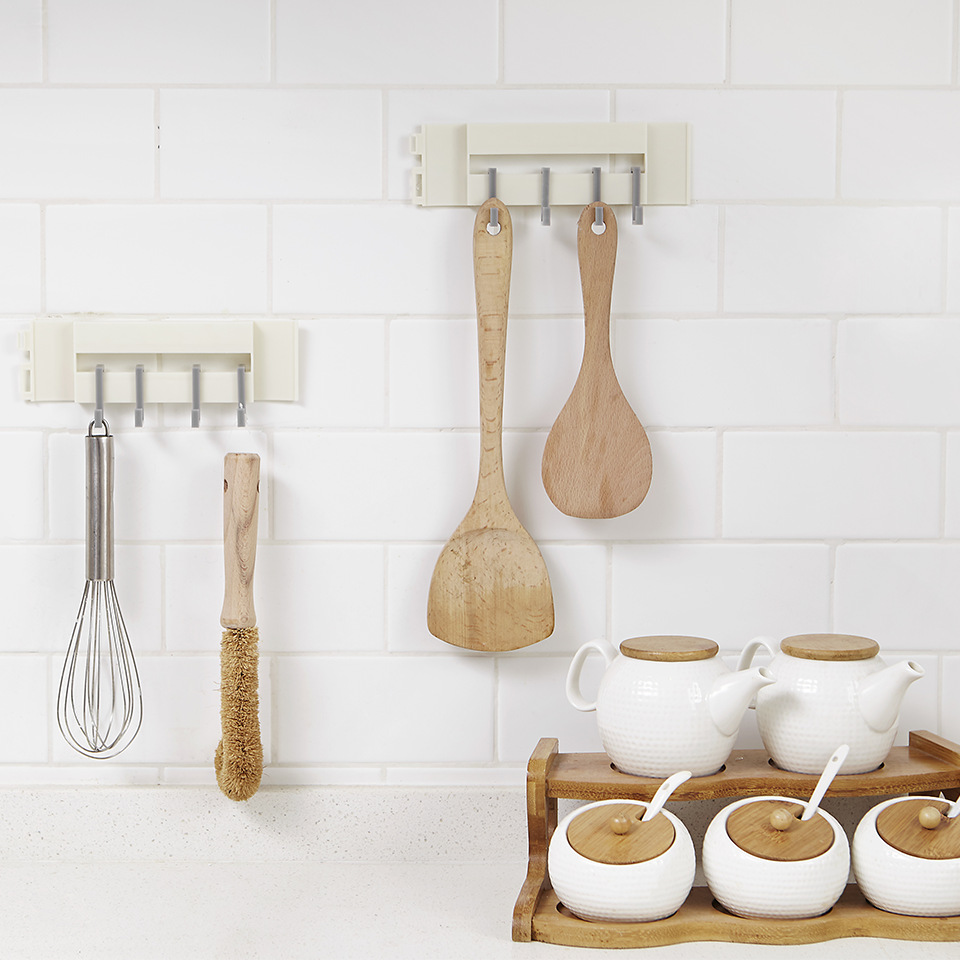 多用途挂钩浴室墙壁黏胶衣钩子厨房橱柜无痕免钉转角粘钩白底实物图