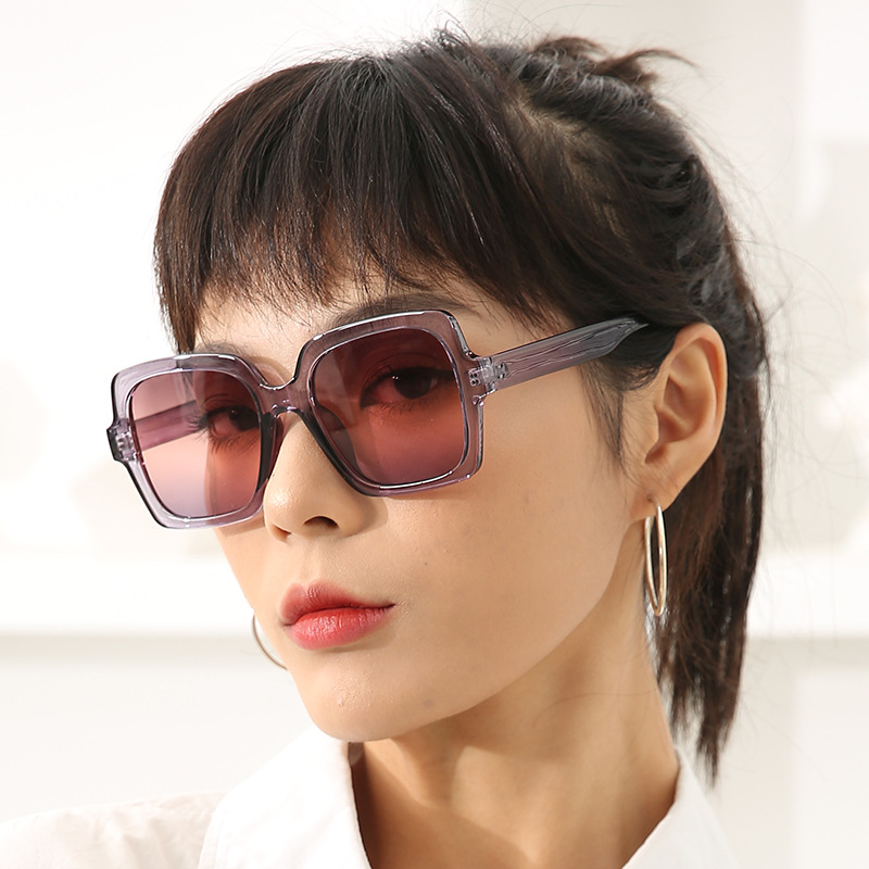 2020新款塑料方框太阳眼镜 男女通用大框墨镜 潮流欧美个性太阳镜