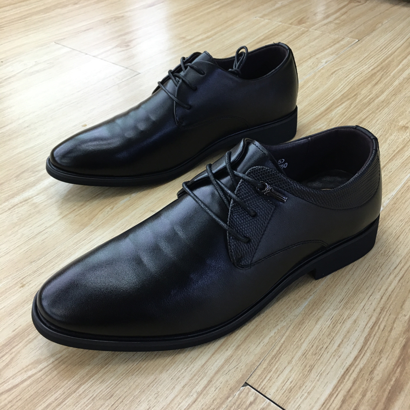 Men's New Four Seasons Lace-Up Leather Shoes Office Workers Must Pointy Work Shoes Professional Shoes