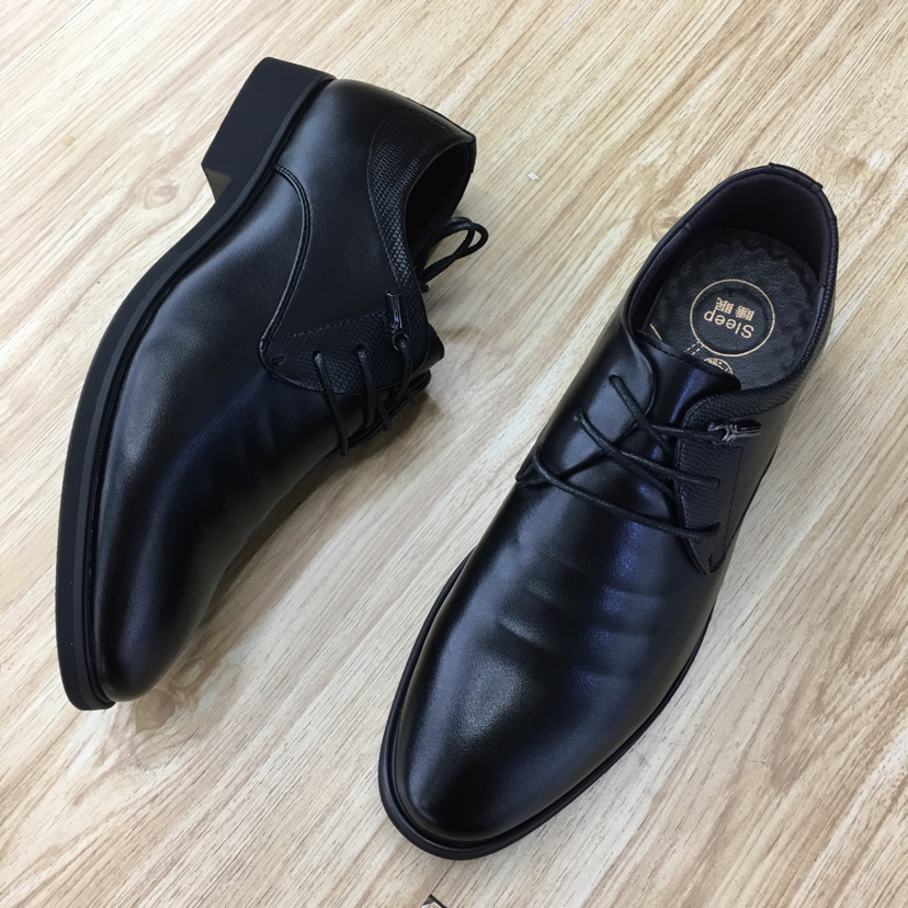 Men's New Four Seasons Lace-Up Leather Shoes Office Workers Must Pointy Work Shoes Professional Shoes Specification drawing