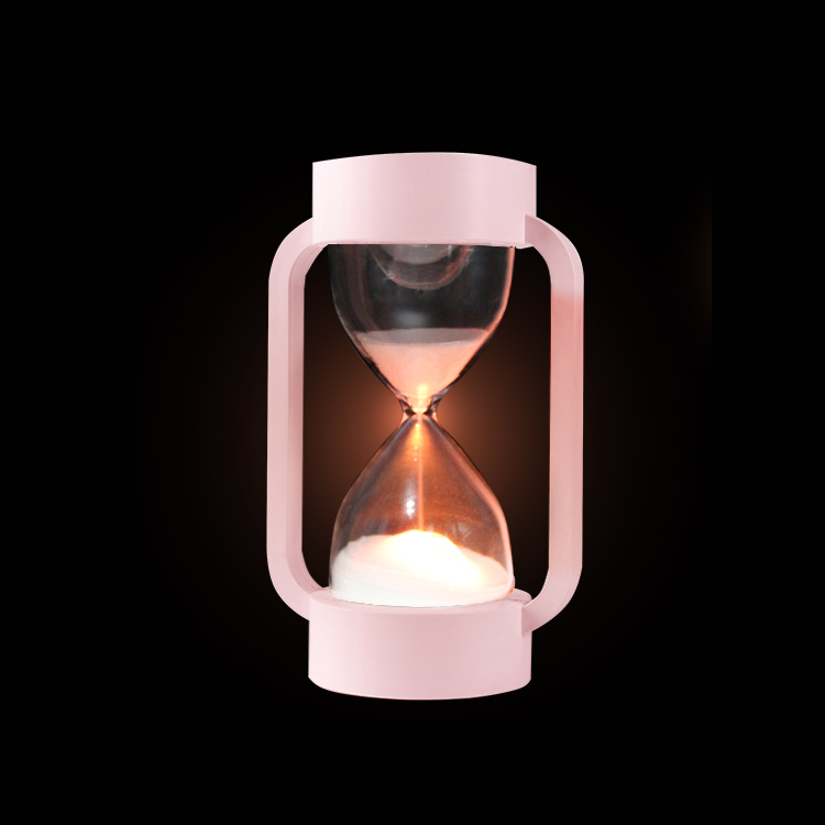 七彩沙漏 LED沙漏时光 重力感应夜灯 计时器氛围灯白底实物图