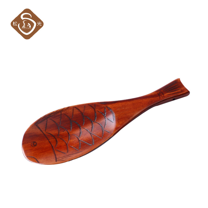 Pine Light Chinese Retro Wooden Fish Rice Spoon Fish-Shaped Spoon Rice Spoon Small Spoon Solid Wood Tableware Creative Kitchenware Wholesale Item Picture
