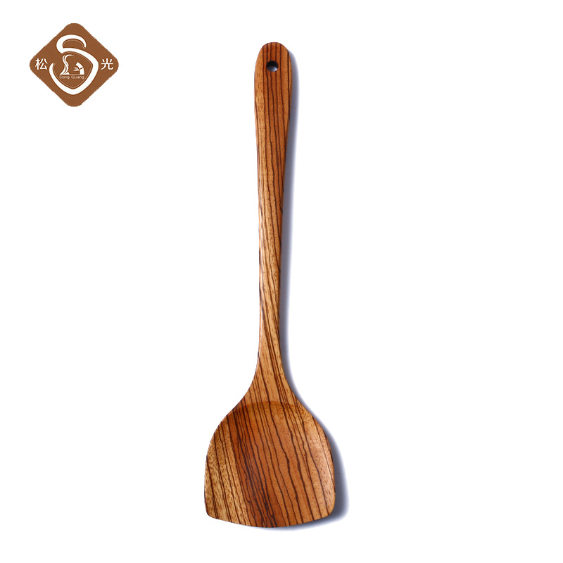 Wood Spatula For Pine Light Non-Stick Pan Eogon Wood Pan Spatula New Chinese Cooking Spatula Long Handle Stir-Frying Spatula details Picture