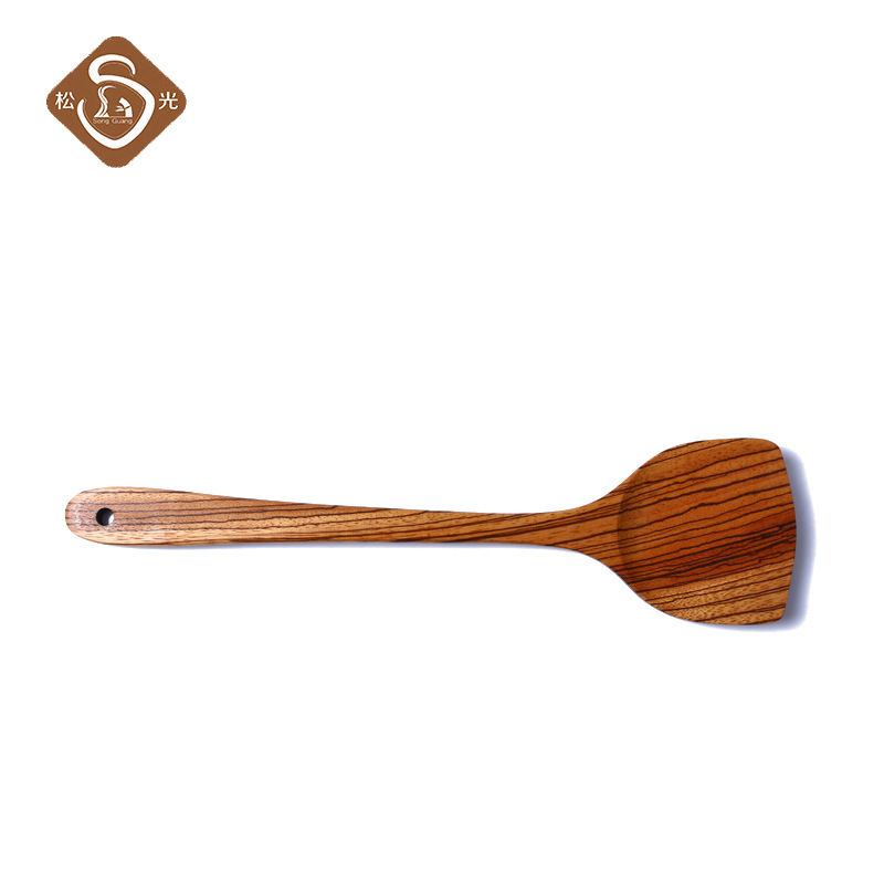 Wood Spatula For Pine Light Non-Stick Pan Eogon Wood Pan Spatula New Chinese Cooking Spatula Long Handle Stir-Frying Spatula Specification drawing
