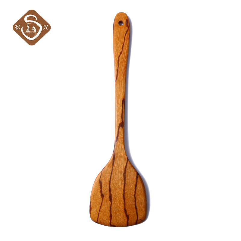 Matsu Light New Extended Handle Wooden Cooking Shovel Quality Kitchen Wooden Spatula Non-Stick Special Flat Shovel Specification drawing