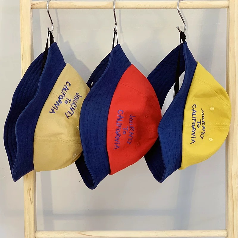 Children's Fisherman Hat Tide Girls Basin Hat Summer Cool Hat Thin Spring And Autumn Canvas Sun Hat details Picture
