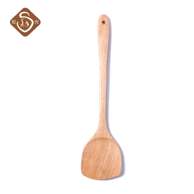 Light Spatula Stir-Frying Non-Stick Pan Wood Spatula High Temperature Stir-Frying Long Handle Solid Wood Shovel Special Wood Shovel Wholesale details Picture