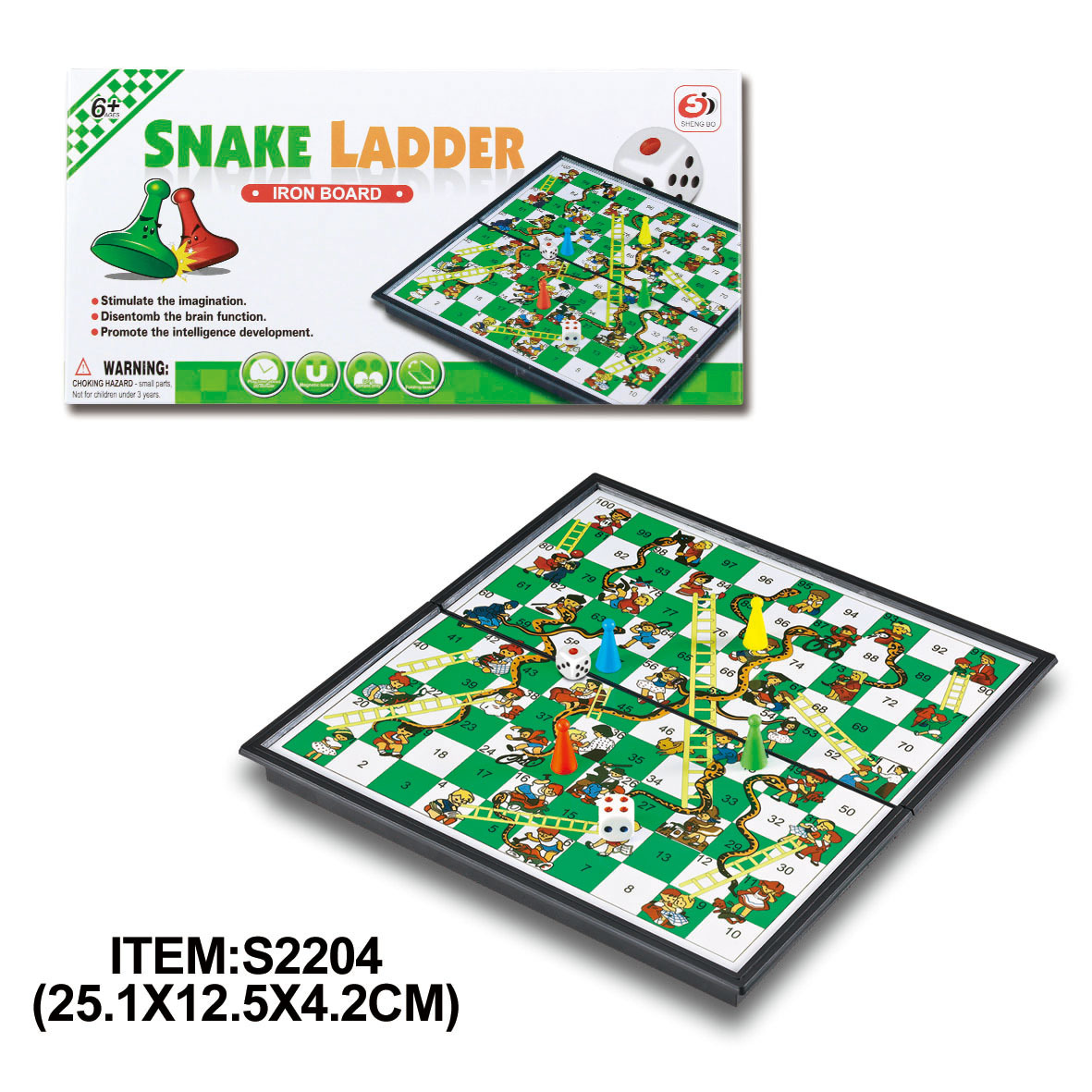 厂家直销英文磁性蛇梯棋可折叠收纳式外贸蛇梯棋益智游戏棋类