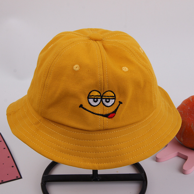 Children's Fisherman Hat Tide Girls Basin Hat Summer Cool Hat Thin Spring And Autumn Canvas Sun Hat Specification drawing