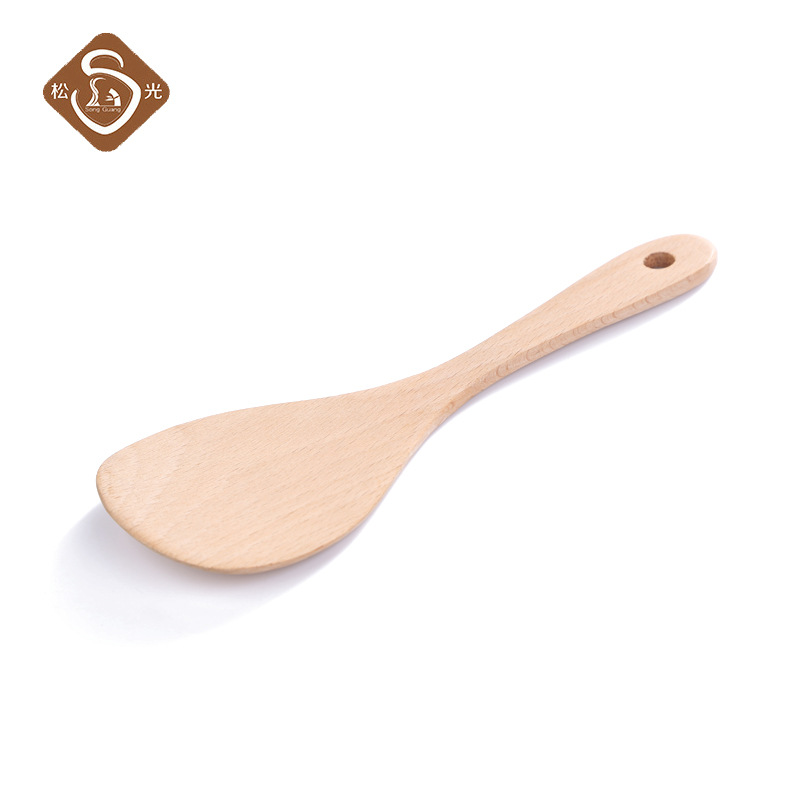 Loose Light Beech No Paint No Wax Household High Temperature Rice Shovel Non-Stick Pan Special Rice Spoon Custom Rice Spoon Small Round Shovel Application Scenario