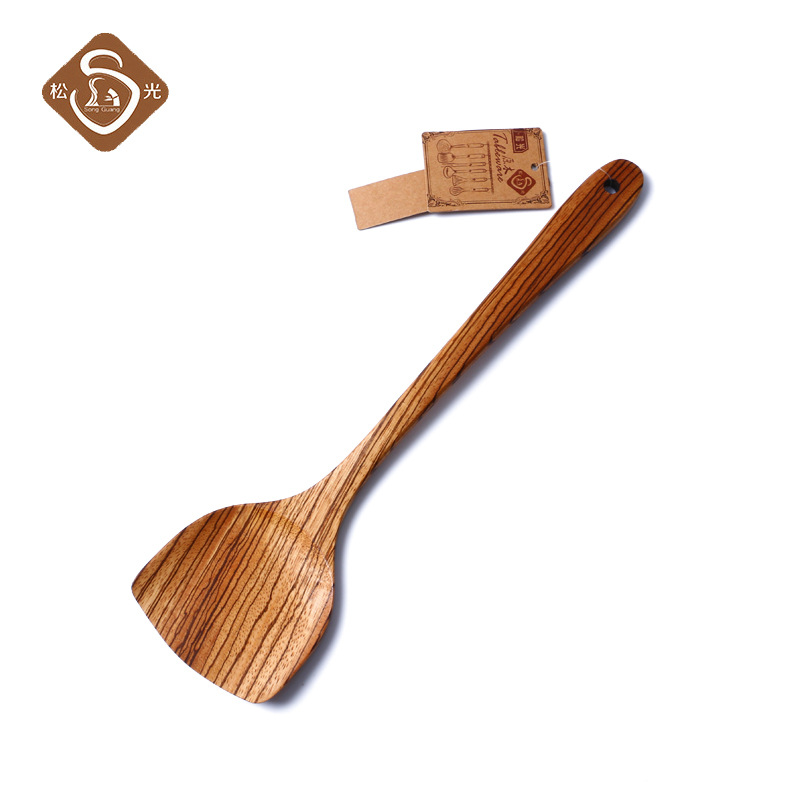 Wood Spatula For Pine Light Non-Stick Pan Eogon Wood Pan Spatula New Chinese Cooking Spatula Long Handle Stir-Frying Spatula