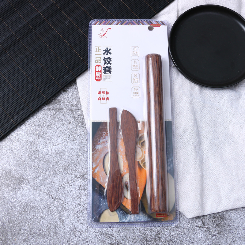 Songguang Pure Wooden Small Rolling Pin Hand Noodle Dumpling Stick Set Household Dumpling Skin Dumpling Skin Item Picture
