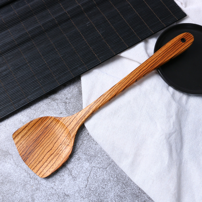 Wood Spatula For Pine Light Non-Stick Pan Eogon Wood Pan Spatula New Chinese Cooking Spatula Long Handle Stir-Frying Spatula Item Picture