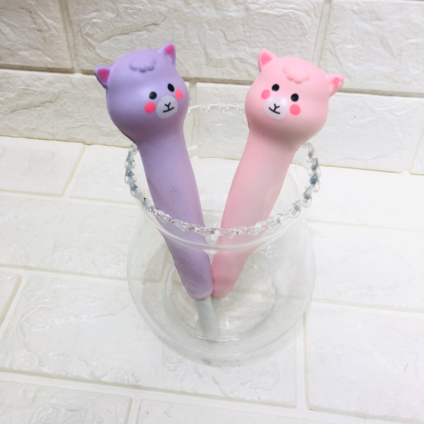 郝同学文具创意慢回弹精品羊驼减压笔、中性笔、造型笔细节图