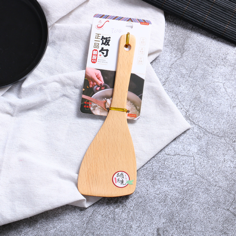 Pine Spatula Beech Spatula Skew Spatula Cooking Wood Spatula Tableware For Non-Stick Pans Non-Lacquered Wood Spatula Item Picture