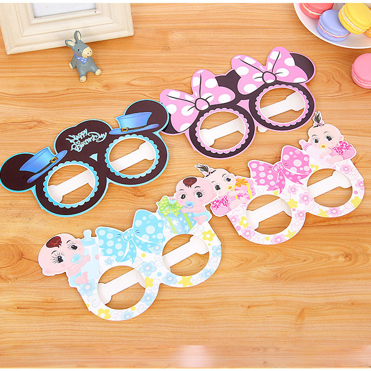 清仓生日派对纸质眼镜 宝宝周岁派对布置眼镜眼眶 儿童卡通装扮