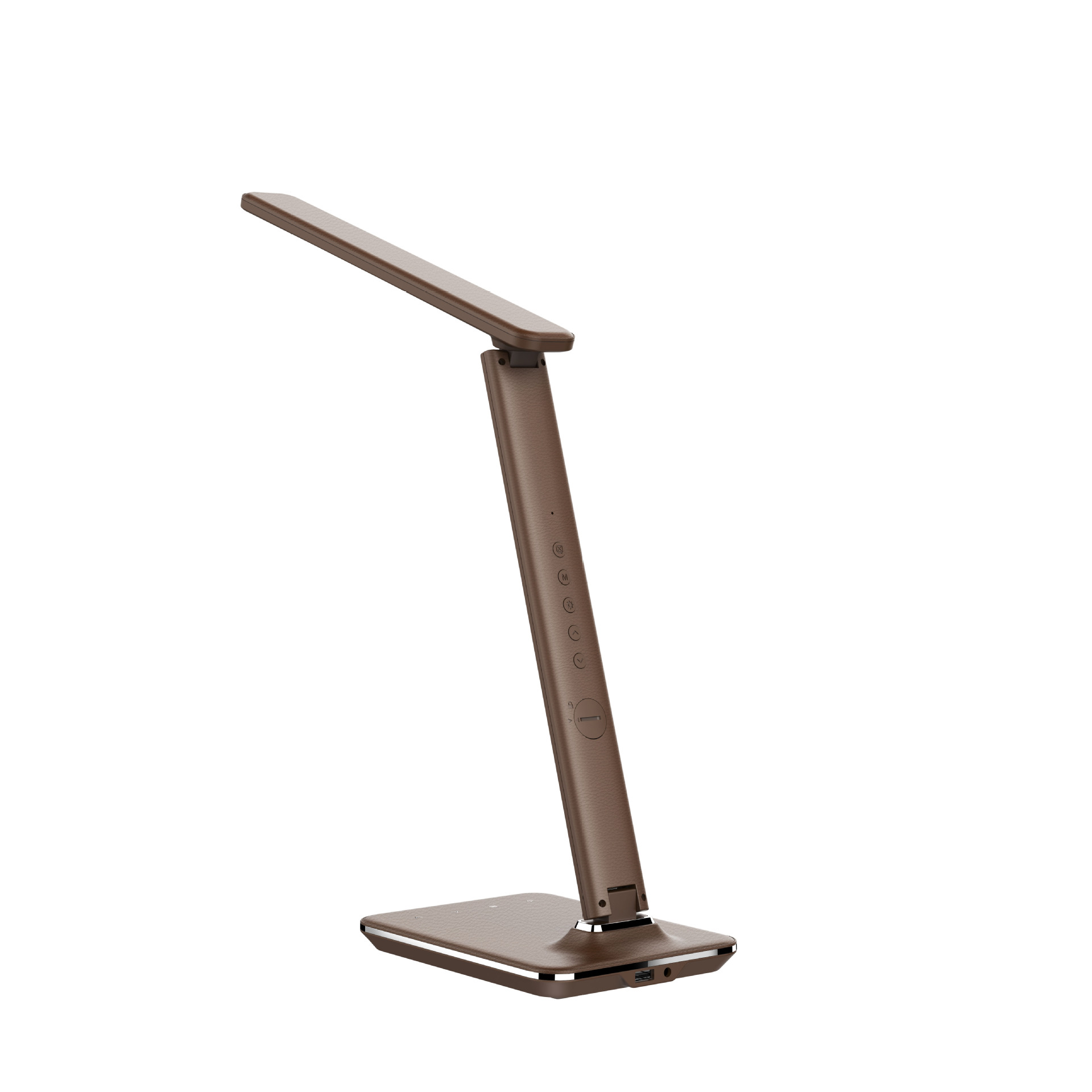 义乌好货 台灯仿皮纹台灯阅读台灯商务办公灯万年历闹钟温度计白底实物图