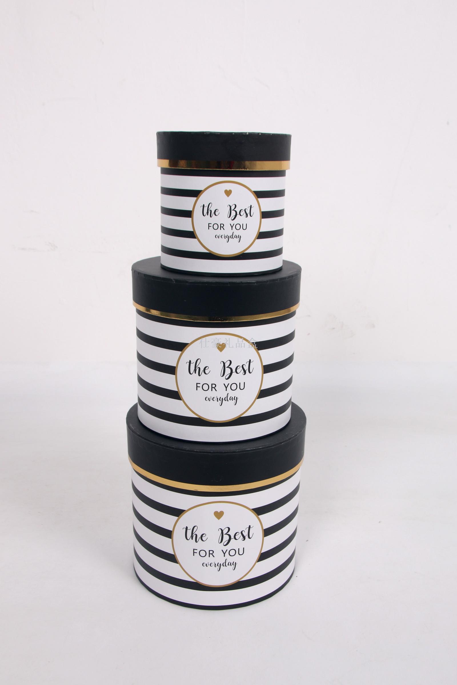 Round barrel three sets round box Flower box gift box storage box
