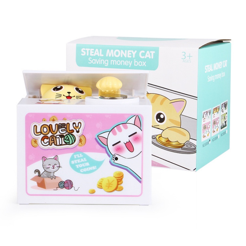 电动音乐偷钱猫储蓄罐白猫熊猫吃钱猫存钱罐创意熊猫储钱罐细节图