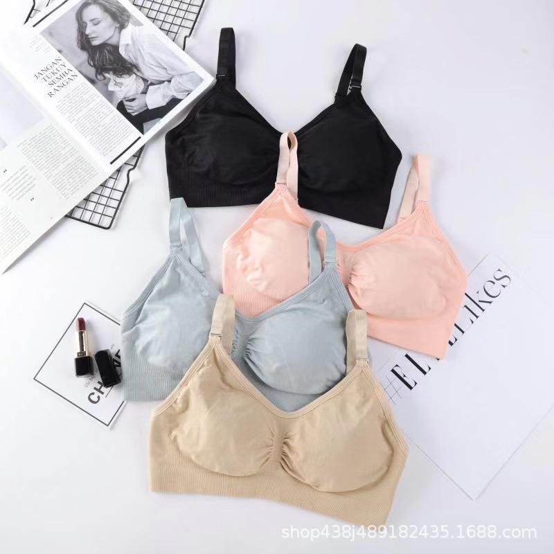 Seamless No-Wire Bra Lingerie Wholesale Detachable Inner Cup Polyamide Adjustable Strap Vest Lingerie Women