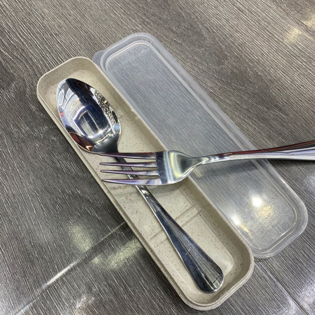 勺叉2件套便携盒餐具套盒便携餐具组餐具套装
