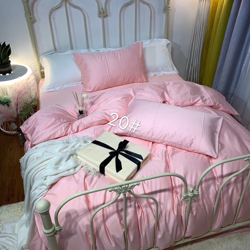 Bedding set of 60-count long-staple cotton solid color all-cotton 4-piece details Picture