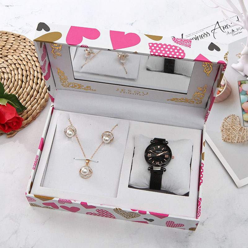 微商爆款石英手表项链耳钉三件套生日礼物送女朋友女友的创意实用产品图