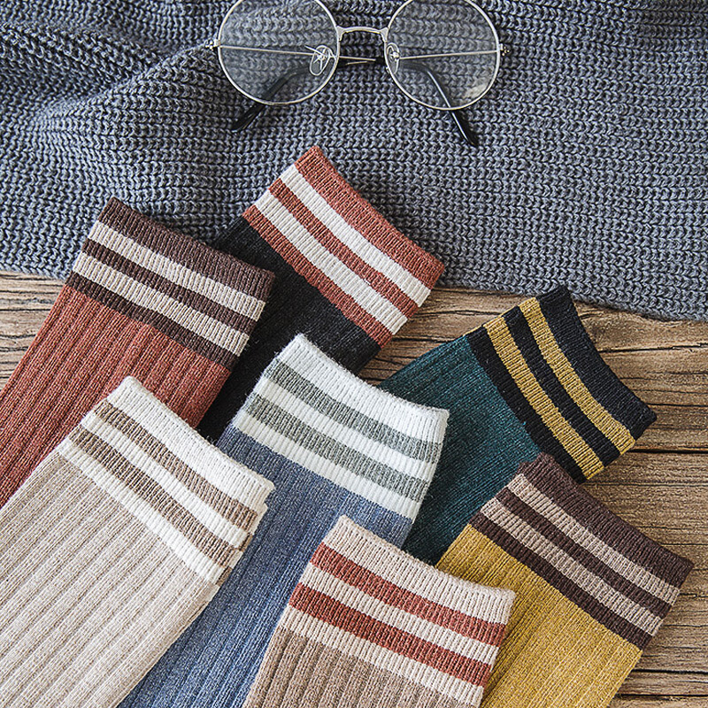 厂家批发堆堆袜女士长筒袜子韩版秋冬厚款中筒袜子纯色长袜女棉袜细节图