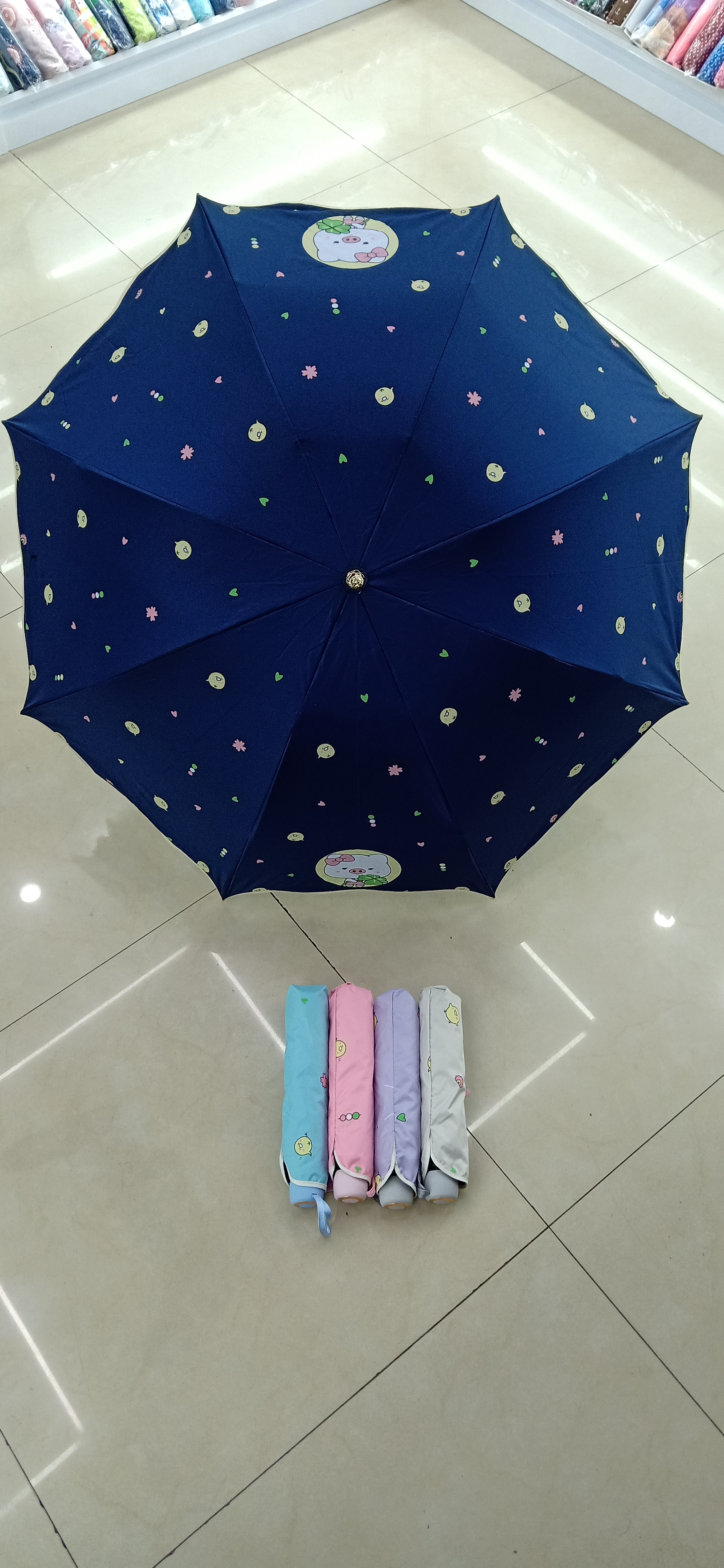 雨伞晴雨两用女儿童卡通黑胶防晒伞现货细节图