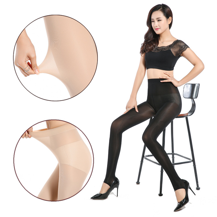 2018春秋薄款钢丝袜防勾丝女丝袜面膜连裤袜0度蚕丝收腹打底裤袜细节图