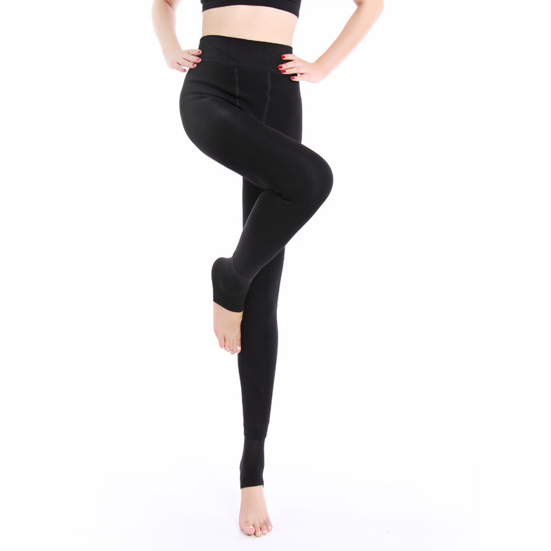 加厚加绒珍珠绒打底裤外穿秋冬季大码女士保暖高腰不勾丝长裤加厚白底实物图