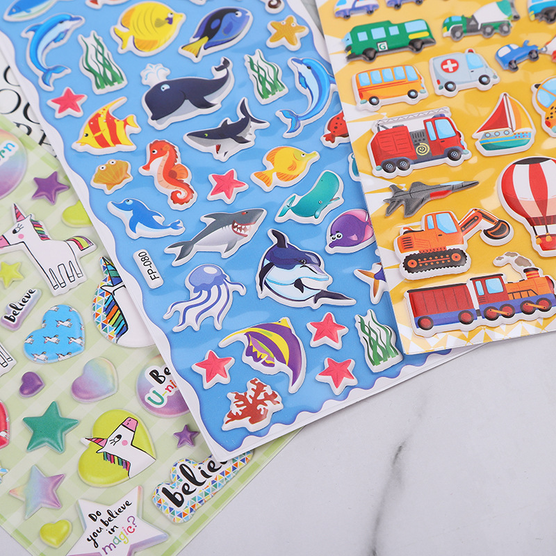 厂家直销卡通立体泡棉贴纸 益智早教动漫时尚贴纸 儿童奖励泡泡贴贴纸卡通贴纸详情图4