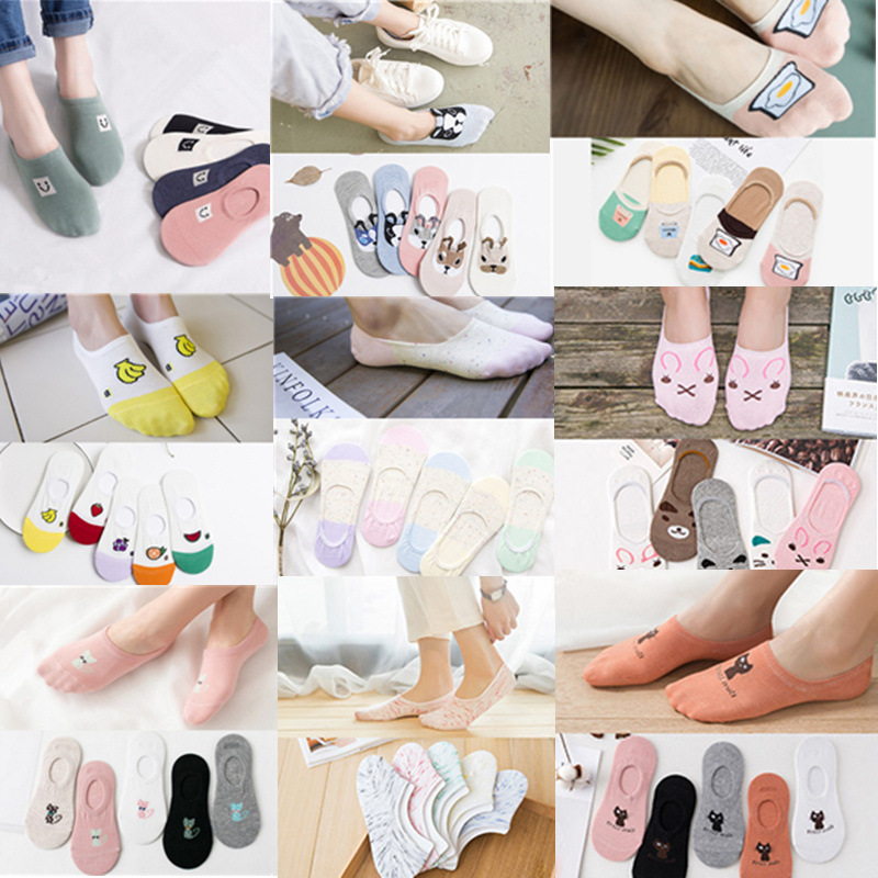 袜子女秋冬短袜浅口韩国可爱硅胶防滑船袜女隐形袜韩版学院风