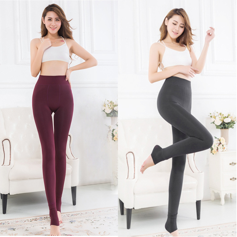 加厚加绒珍珠绒打底裤外穿秋冬季大码女士保暖高腰不勾丝长裤加厚