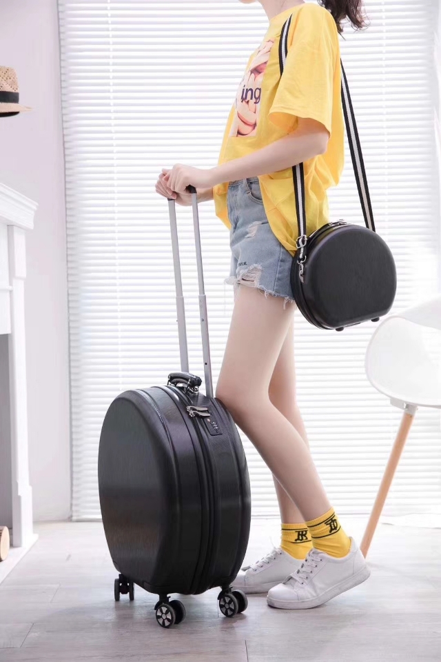 圆形子母拉杆箱 万向轮行李箱女小型轻便网红旅行箱20寸登机箱ins