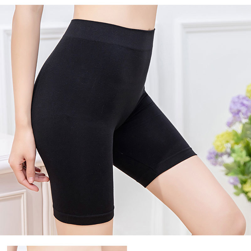 防走光安全裤女夏高腰打底五分纯棉弹力加大码保险短裤薄款胖MM细节图