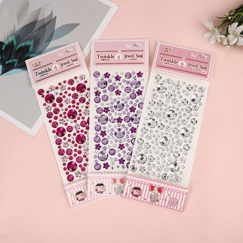 厂家直销宝石贴贴纸儿童钻石贴亚克力水晶贴女孩立体装饰宝石贴画详情图4