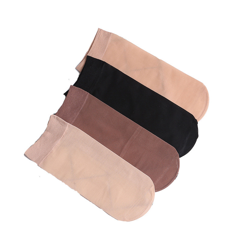 伙拼 30双包邮 钢丝神袜 超弹防勾丝耐磨透气天鹅绒女短丝袜白底实物图