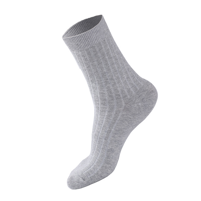 亚马逊商务袜男纯色四季中筒黑白灰日本休闲棉袜男袜子细节图