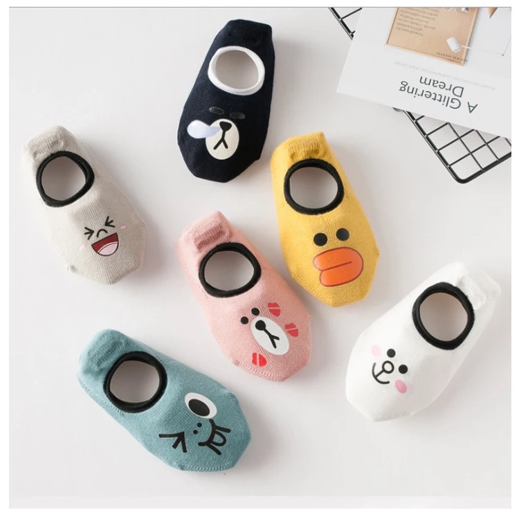 177177新款中小男女童可爱卡通点胶地板袜防滑宝宝学步袜细节图