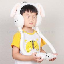 新款抖音兔耳朵气囊会动的耳罩学生冬季可爱兔子绣花保暖耳罩