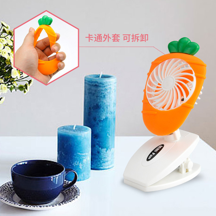 厂家直销2020新品USB充电夹式时尚小风扇电动迷你水果小风扇产品图