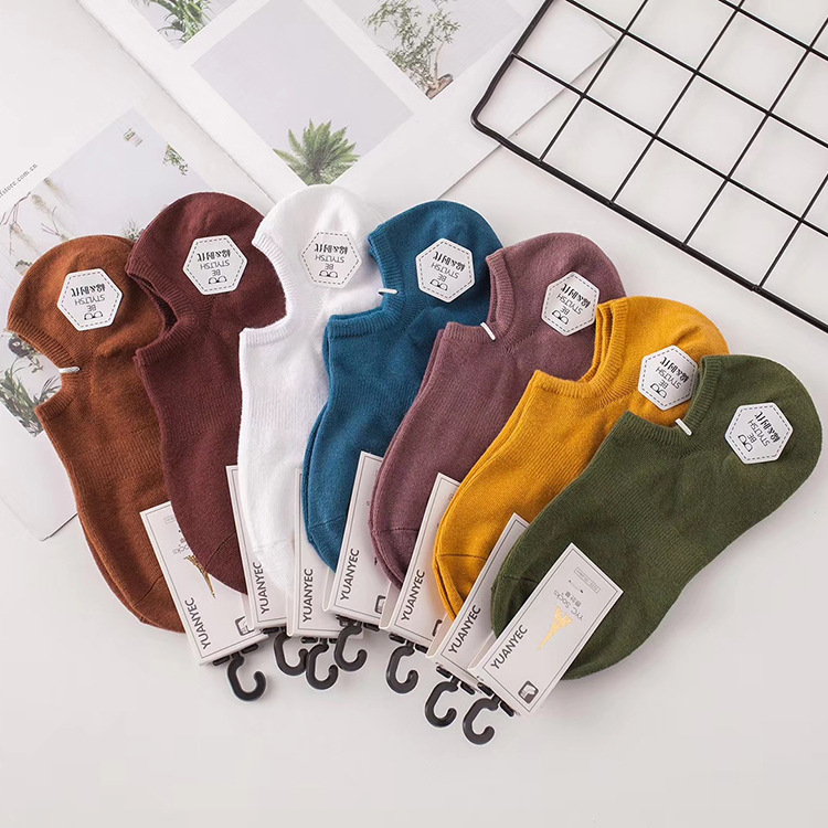 2020新款女士袜子平头棉袜隐形袜透气浅口春夏原叶草男袜厂家直销产品图
