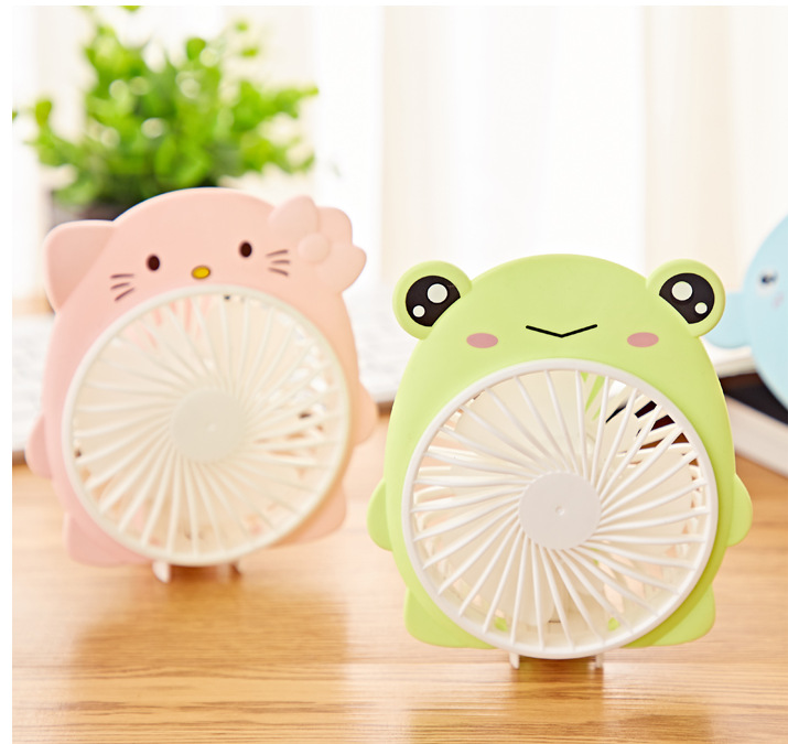 [Factory Direct Sale] Handheld Lithium Battery Charging Fan 2020 Frog Bear Ear Charging Fan X5 Item Picture