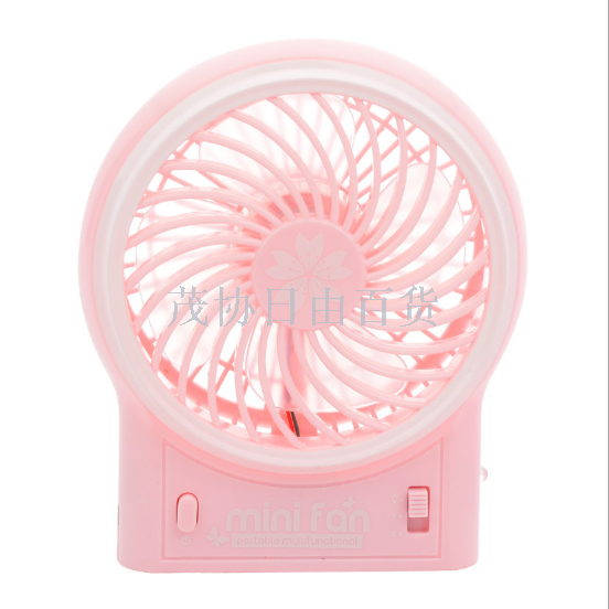 创意办公桌面迷你风扇 usb充电风扇 三档LED灯静音电动小风扇产品图