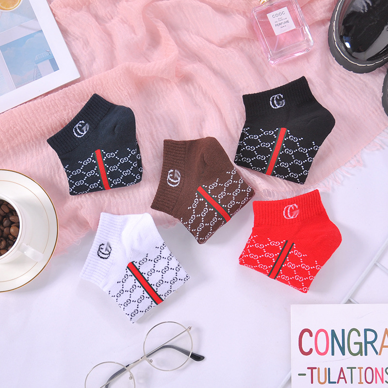 双g袜子女 Ins潮牌字母低帮棉袜 时尚百搭女船袜厂家批发细节图