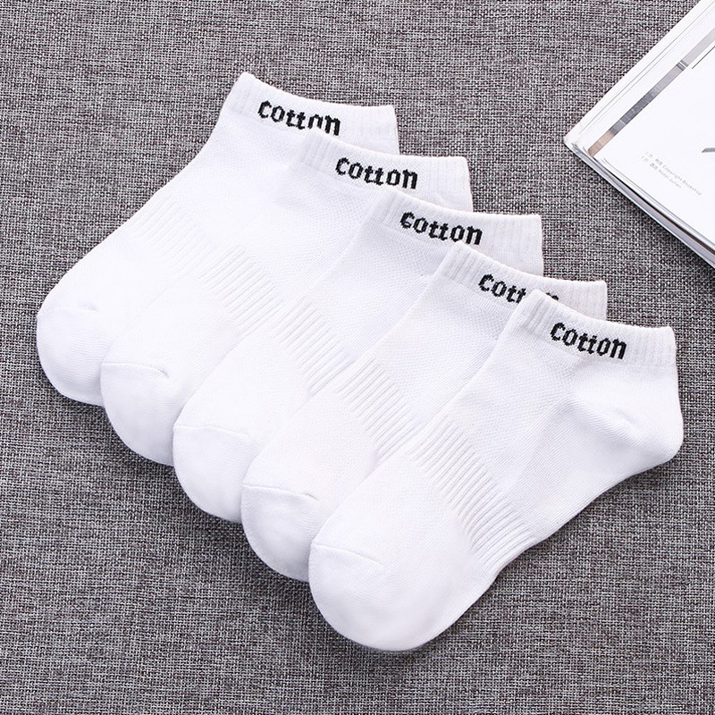 四季热销网眼运动纯色男士船袜透气防臭纯棉男袜子束腰隐形袜子男产品图