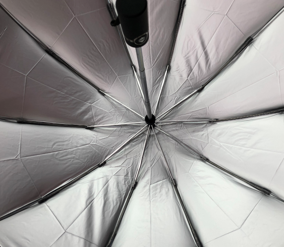 晴雨两用广告伞雨伞反光边条高端全自动外贸尾单高级亮银钛银伞产品图