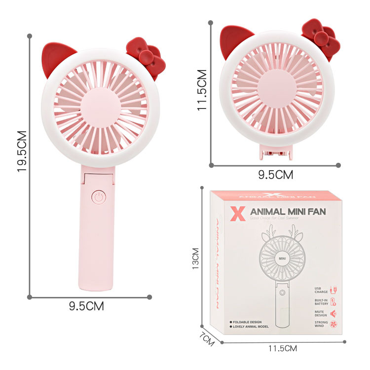 [Factory Direct Sale] Three-speed illuminated Lithium Battery fan 2020 Cartoon Antler Folding Illuminated Fan X9 PLUS 1 Item Picture